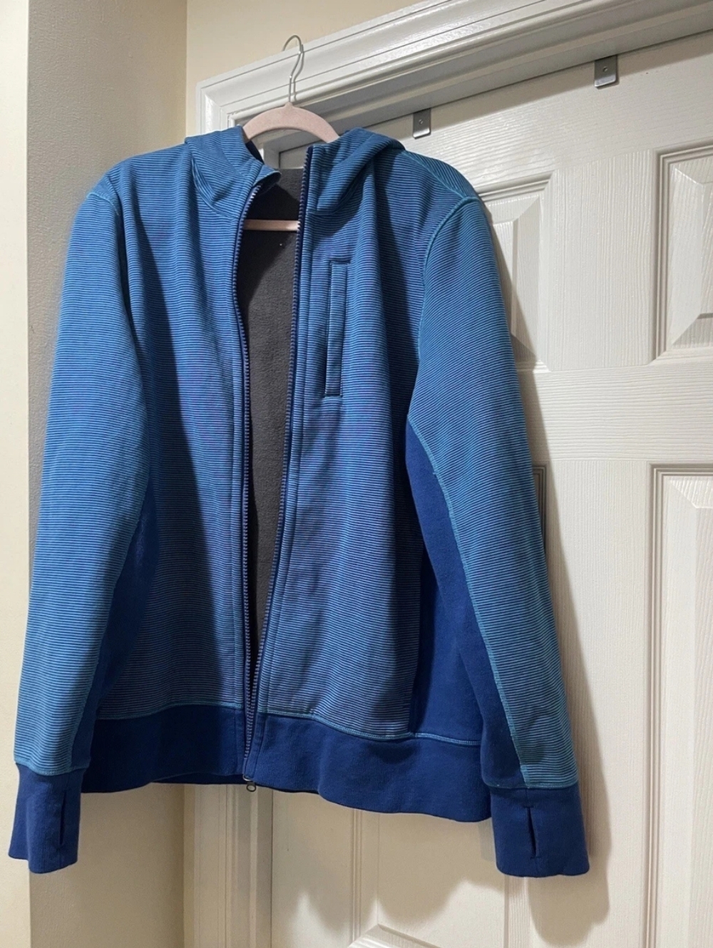 lululemon athletica Blue Hooded Zip Sweater